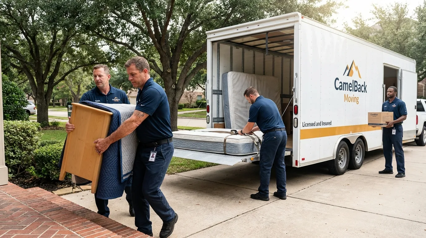 Crew loading residential truck for cross-state move from Littlestown, PA